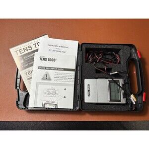 TENS 7000 Digital Pain Management Unit OTC Muscle Stimulator With Accessories